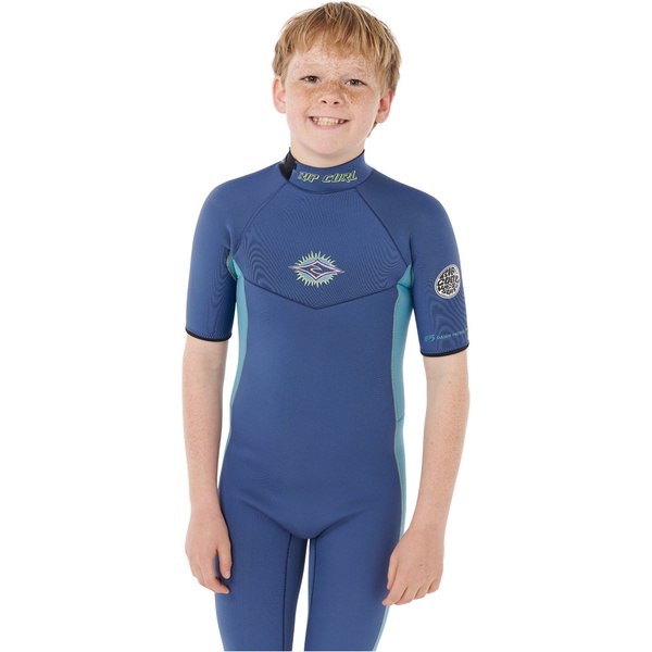 2026 Rip Curl Junior Dawn Patrol 2mm Back Zip Shorty Våddragt 11FBSP - Light Navy